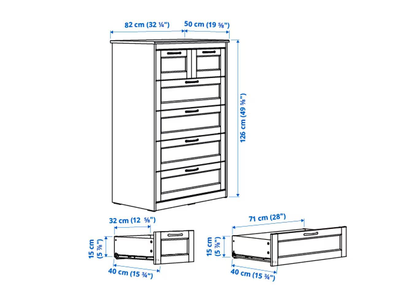 Комод Сонгесанд 15 white ИКЕА (IKEA) изображение товара