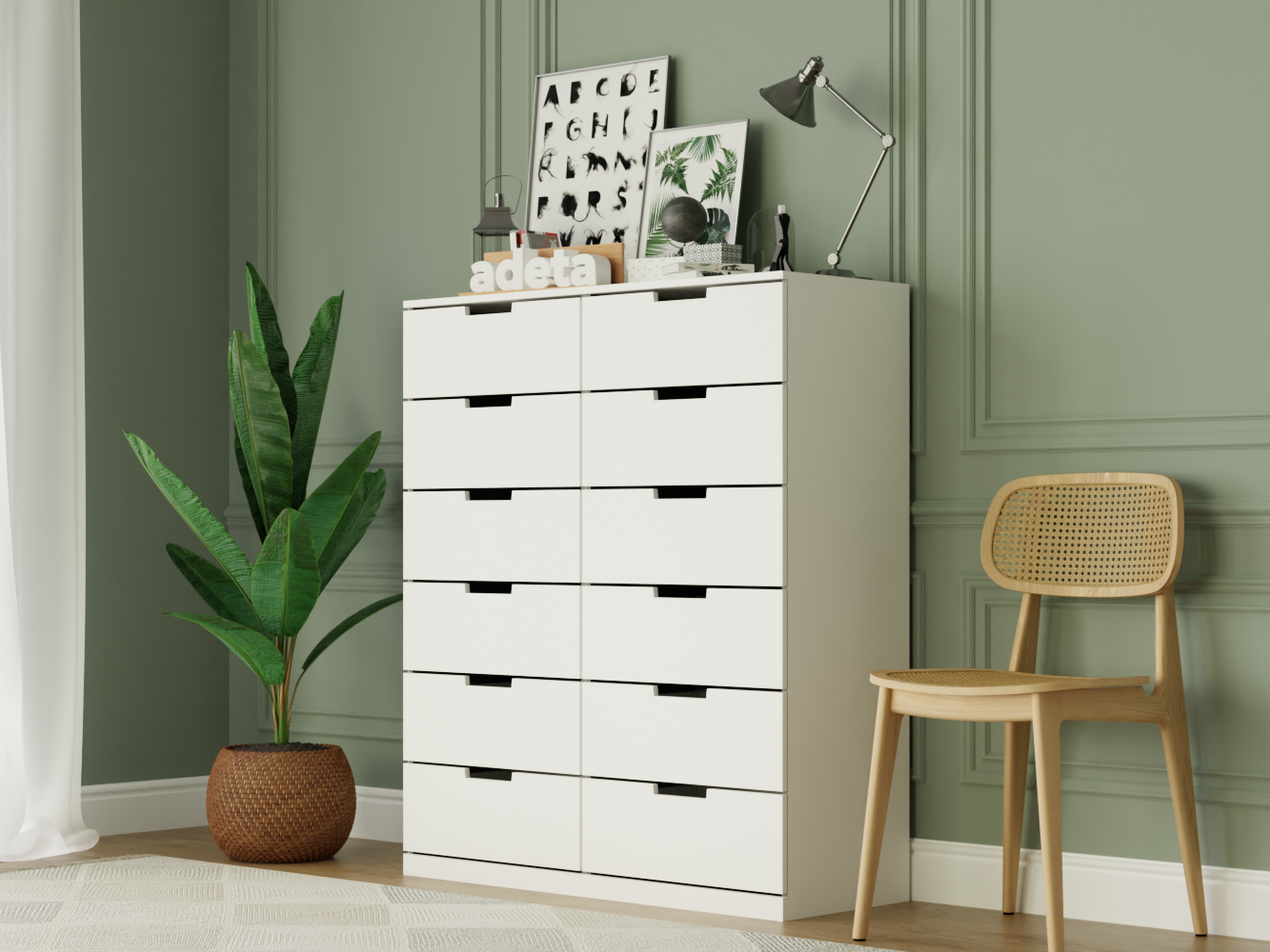 Комод Нордли 16 white ИКЕА (IKEA) изображение товара